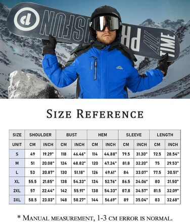 Зимова куртка KEFITEVD для чоловіків: водонепроникна, тепла, знімний капюшон, флісова підкладка (XXL, Королівський синій)