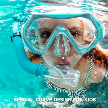 Дитяча маска для снорклінгу Findway з назальною перегородкою, 180° панорама, HD, антизапітніння, анти-витік, для дітей 4-16 років