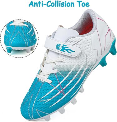 Дитячі футбольні бутси з шипами, професійні, для хлопчиків та дівчаток, розмір 35 EU, біло-блакитні