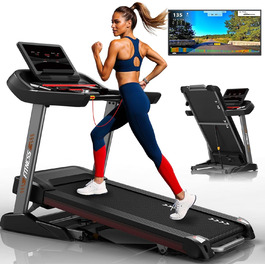 Біговий тренажер CharonFit T800: складний, потужний, до 160 кг, 20 км/год, з монітором, для дому