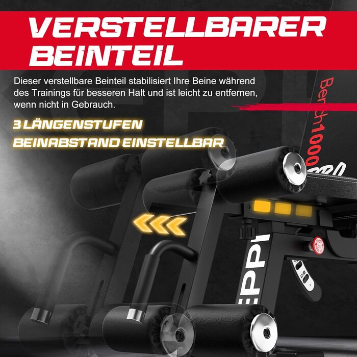 Регульована лава для тренувань Keppi Bench1000 Pro, 600 кг, для дому, штанги та силові вправи