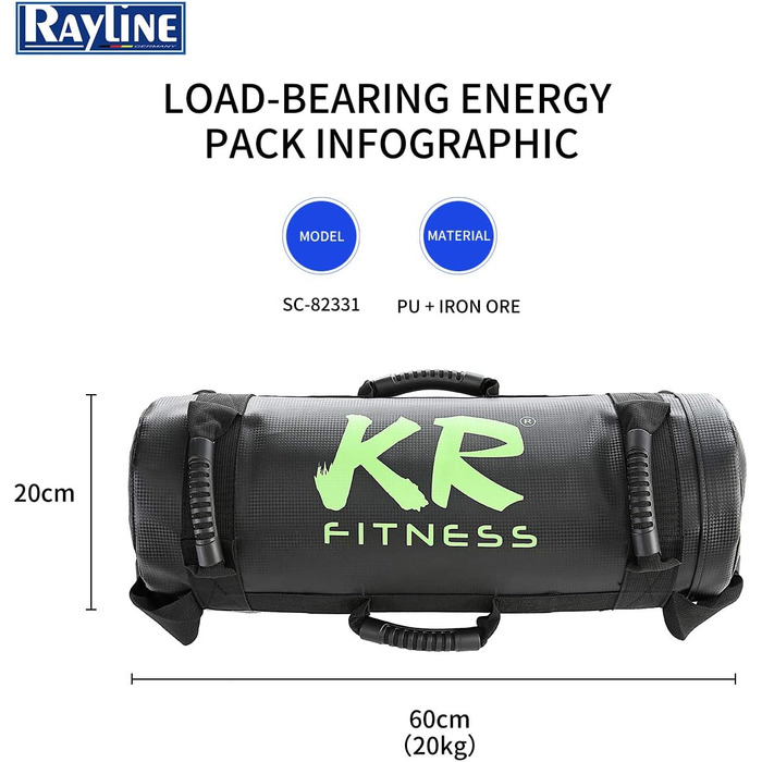 Силовий мішок Rayline 5 кг для фітнесу, бодібілдингу, аеробіки та силових тренувань