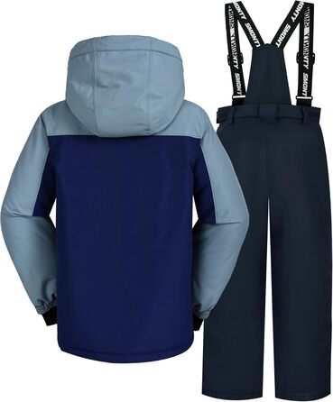 SNOWER Дитячий зимовий комбінезон для хлопчика з капюшоном, гірськолижний костюм, теплий, кольоровий зелений (10-12 років, індиго)