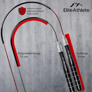 Скакалка EliteAthlete для дорослих, швидкісна, з підшипниками, запасним тросом, для фітнесу, кросфіту, боксу, зі зносостійким чохлом та сумкою, срібляста