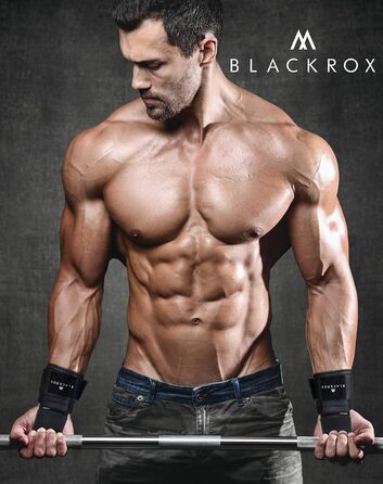 BLACKROX гачки для тяги V1 для пауерліфтингу, бодібілдингу, 2 шт, металеві гачки з м'якою фіксацією на зап'ястя, для важкої атлетики та кросфіту, чорні