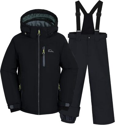 Дитячий зимовий комбінезон SNOWER для хлопчика з капюшоном, теплий гірськолижний костюм, кольоровий зелений (10-12 років, темно-зелений)