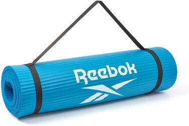 Reebok килимок для фітнесу 15 мм, синій, нековзкий, натуральна гума, для тренувань, фітнесу та домашніх занять