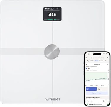 WITHINGS Body Smart — розумні ваги з Wi-Fi, аналіз складу тіла, вимірювання жиру, м'язової маси, води та кісткової тканини