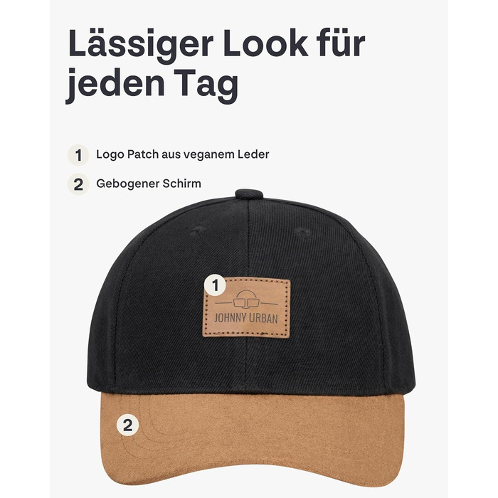 Кепка-снэпбек Johnny Urban Dean унісекс, регульований розмір, чорно-коричнева