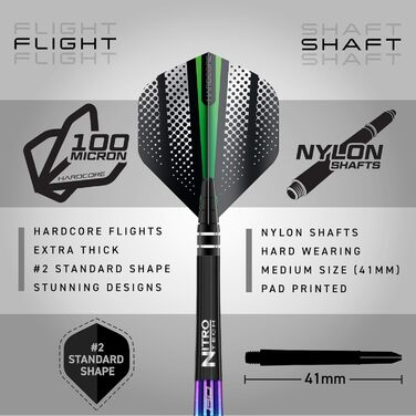 Дротики для дартсу RED DRAGON Razor Edge Softip, вольфрамові, професійні, 18 г, з оперенням та стрижнями