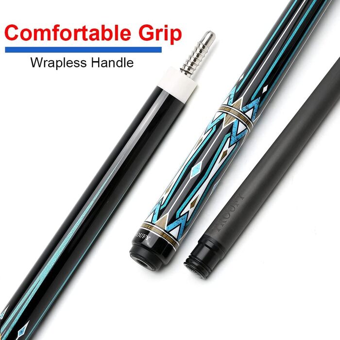 Біліардна кій Cuppa Technology з карбоновим штоком низької дефлекції, чорний кейс, 12.5 мм, TY4CU