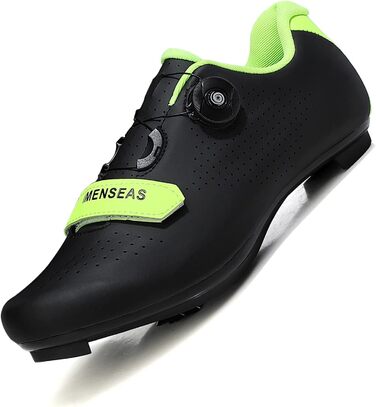 Велосипедні кросівки для їзди по пересіченій місцевості та шосе, сумісні з SPD/SPD-SL, для чоловіків та жінок (45 EU, чорний/зелений)