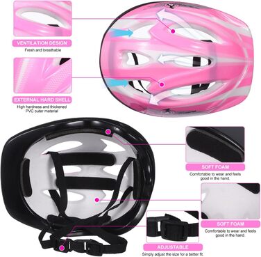 Дитячий шолом CLISPEED з наколінниками, 7-в-1, захист для роликів, скейтборду, велосипеда, 3-8 років, регульований