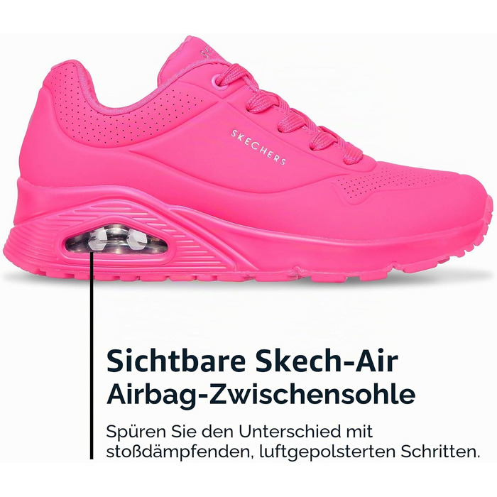 Жіночі кросівки Skechers UNO 73667 NORG Hot Pink — рожеві, матеріал Durabuck, розмір 38 EU