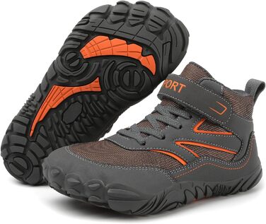 Дитячі трекінгові черевики для туризму та активного відпочинку, водонепроникні, спортивні кросівки для хлопчиків та дівчаток, зручні та легкі, з клямками (30 EU, Zz1 Grey)