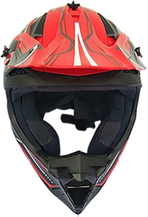 Мотошолом YASE Cross для мотокросу, ендуро, даунхілу: повний захист обличчя, MTB, Moped/ATV (чорний/червоний/білий, XL 58-59 см)