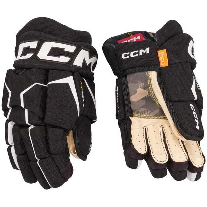 Хокейні рукавички CCM Super Tacks AS-V Pro дитячі, чорні/білі, 8 дюймів