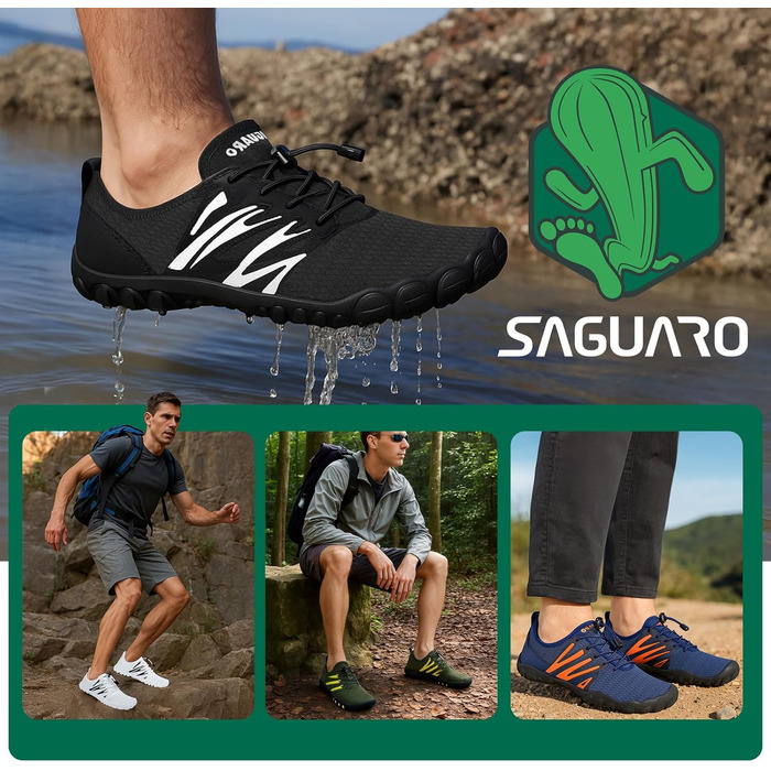 Чоловічі тапочки-шльопанці SAGUARO для плавання та відпочинку, дихаючі, швидко сохнуть, широка передня частина, розмір 39-48, блакитні