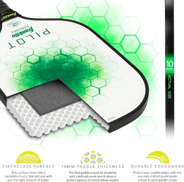 Піклбол ракетка Franklin Sports Paddle Pilot, універсальна, зелена