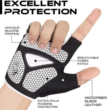 BEAST RAGE Fingerless Fahrradhandschuhe: Гелеві, антиковзні, для MTB, тренувань, сірі (L)