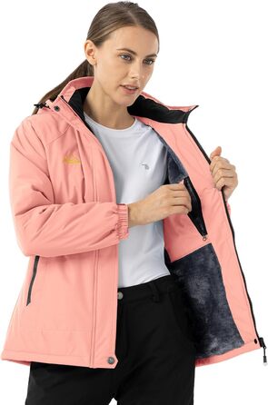 Жіноча зимова куртка Ysento: водонепроникна, тепла, на флісовій підкладці, для сноуборду та активного відпочинку, рожевого кольору, розмір L
