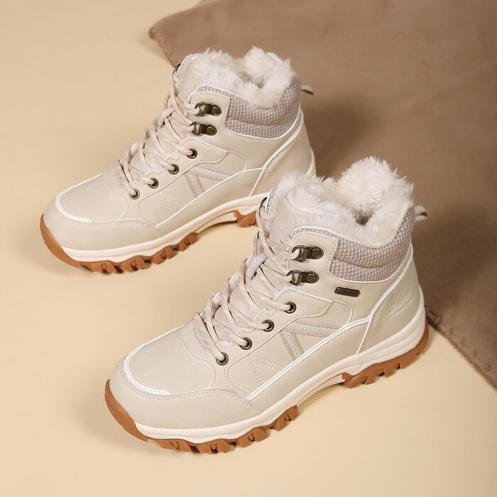 Зимові черевики для жінок, зимові чоботи, теплі трекінгові черевики, снігоступи, світло-бежевий колір, розмір 36-41, EU 38