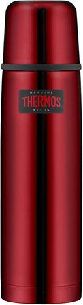 Термос для напоїв 0,75 л Thermos Light & Compact, червоний, нержавіюча сталь, ізольована пляшка з чашкою, зберігає тепло до 18 годин, холод — до 24 годин, герметичний, BPA-free, можна мити в посудомийці