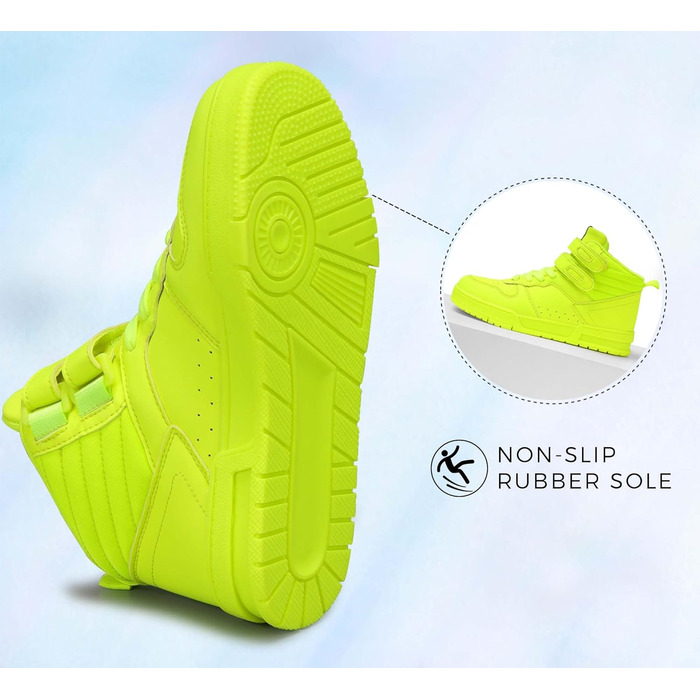 Жіночі баскетбольні черевики Lucky Step з клямкою - стильні кросівки з екошкіри, 37 EU, лайм