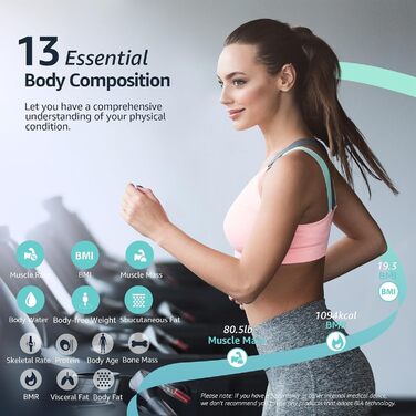 Ваги для тіла Posture з вимірюванням жиру, цифрові, 13 показників, шкала ваги з моніторингом BMI, синхронізація з додатками, до 180 кг