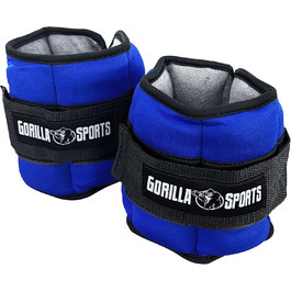 Обважнювачі GORILLA SPORTS для рук і ніг, регульовані, неопреноі, 2 шт, 0,45–2,25 кг, сині