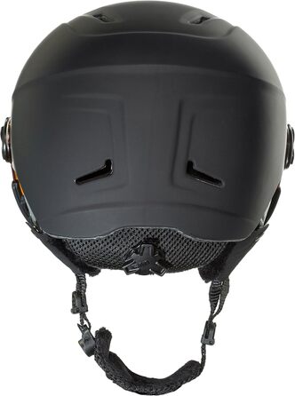 Шолом Uvex HLMT 400 Visor Style - Легкий гірськолижний шолом для жінок та чоловіків, з регулюванням розміру та візором Single, чорний (58-61 см)