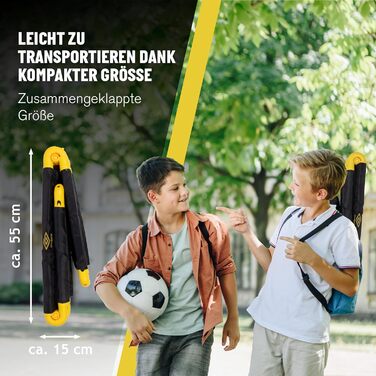 Дитячі футбольні ворота Umbro 50x44 см, складані, для саду, чорні/жовті, 1 шт. – футбольне тренувальне обладнання для дому та вулиці