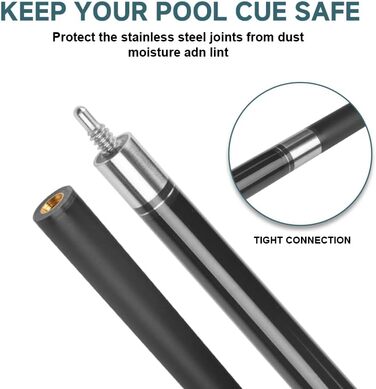 Більярдний кий HomeSeason Billardqueue з скловолокна, 147,3 см, професійний з низьким відбиттям та сумкою