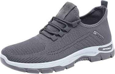 Чоловічі кросівки для занять спортом та фітнесу, ортопедичні, дихаючі, на плоскій підошві, сірі (42 EU)