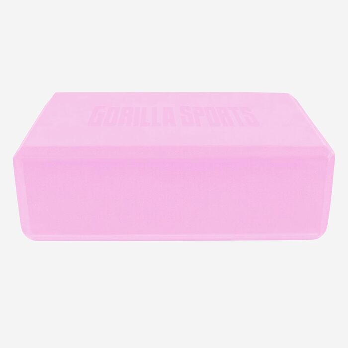 Блок для йоги та пілатеса GORILLA SPORTS з EVA-піни, протиковзкий, 23.5 x 15 x 8 см, рожевий