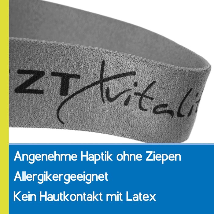 Тканинна фітнес-стрічка ARTZT vitality Theraband Loop Band, сіра, важка, 30 см, для тренування рук, ніг, сідниць і пресу, 3 рівні опору, вироблено в Німеччині