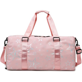 Дитяча спортивна сумка-рюкзак з відділенням для взуття та мокрих речей, спортивна сумка для дівчаток зі зірковим малюнком, для занять гімнастикою та танцями (зелена, рожева)