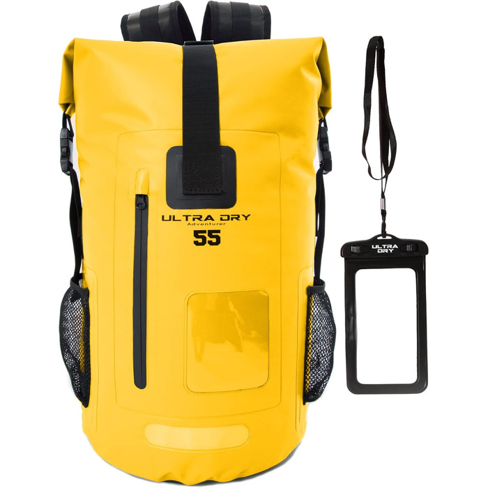 Водонепроникний рюкзак Dry Bag преміум-класу 35/55L, мішок для телефону, ідеальний для водних видів спорту та відпочинку (жовтий, 55 літрів)