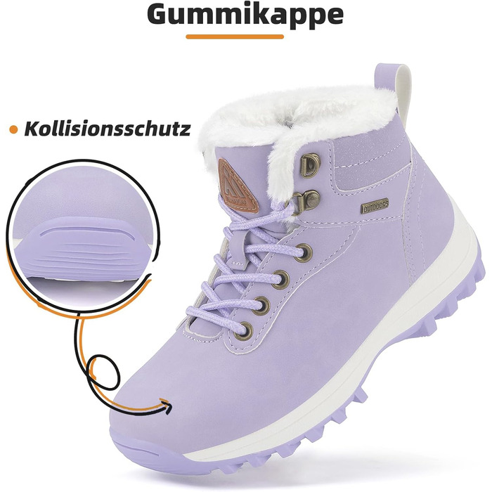 Дитячі зимові черевики Mishansha для хлопчиків та дівчаток, теплі, водонепроникні, снігоступи (36 EU, фіолетові)