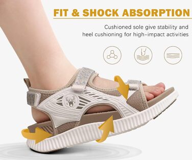 Жіночі трекінгові сандалії KuaiLu: зручні, ортопедичні, для туризму та відпочинку на природі. Легкі, з регульованою застібкою-липучкою, для літа, підходить при фасціїтісу. Колір: бежевий, розмір 39 EU.