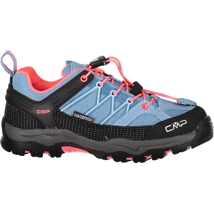 CMP Rigel Low: Трекінгові півчеревики для дітей та дорослих, блакитні (Clorophilla-Red Fluo 89BD), 33 EU (1 UK)