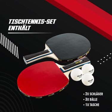 Набір для настільного тенісу 2 шт. Ping Pong для початківців та професіоналів, набір для гри на вулиці з 2 ракетками + 3 м'ячами, ракетки для настільного тенісу для відпочинку та змагань, з чохлом