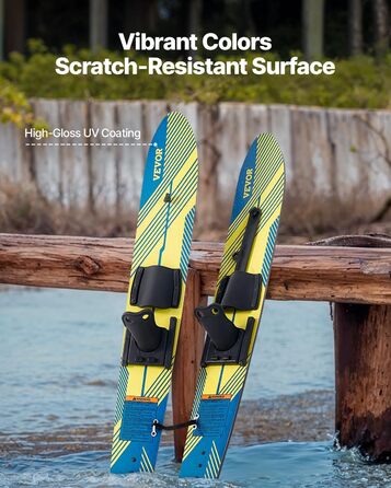 Воднолижне обладнання VEVOR для підлітків: комплект з регульованими кріпленнями X-7, подвійним тросом та знімною стійкою, до 136 кг