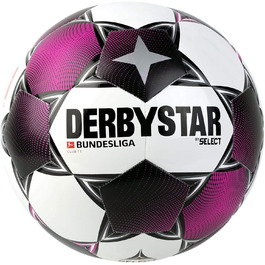 Футбольний м'яч Derbystar Bundesliga Club TT, розмір 5, біло-рожево-сірий, для юнаків