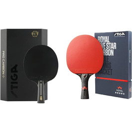 Професійна ракетка для настільного тенісу STIGA Pro Carbon, універсальна, для дорослих, червоно-чорна, комплект з двома ракетками