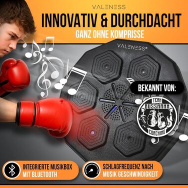 Музична бокс-машина VALENESS® - Smart Box Machine з LED, бокс-автомат для дому, з боксерськими рукавичками. Ідеальне боксерське тренування для дітей та дорослих.