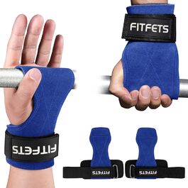 Лідши для важкої атлетики Zughilfen, ремені для підйому ваги, бодібілдинг, пауерліфтинг та фітнес, шкіряні ремені для чоловіків та жінок (блакитні)