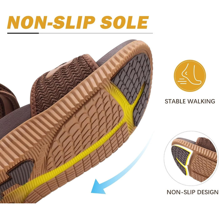 Зручні трекінгові сандалі KuaiLu для жінок: ортопедичні, для плоскостопості, піші прогулянки, літо, відкриті пальці, регульовані на липучках (39 EU, Коричневий)