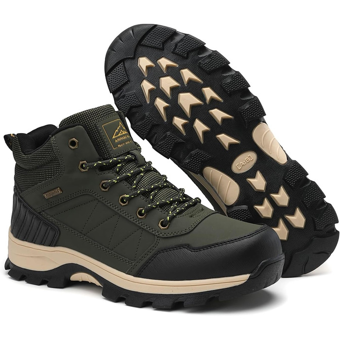 Чоловічі зимові черевики ARRIFIO BELLO: зимові черевики, вандер-черевики, трекінг черевики, утеплені, з антиковзанням, розмір 41-46, колір зелений