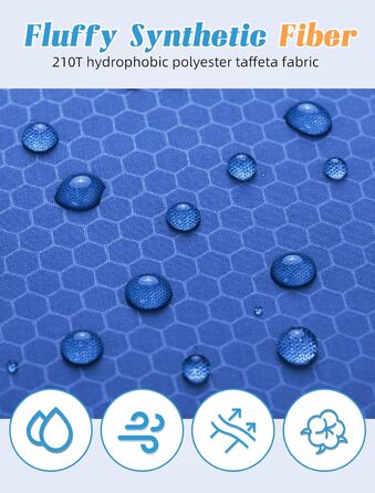Сплячий мішок Forceatt зимовий 4-сезони -7~20°C для дорослих (210x80 см), водовідштовхувальний, компактний, для кемпінгу, подорожей та походів. (Темно-синій - 1.8 кг)